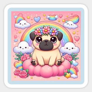 Kawaii Pug Dog Sticker